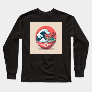 A  Classic Bowl of Ramen Have The Japanese Great Wave off Kanagawa Long Sleeve T-Shirt